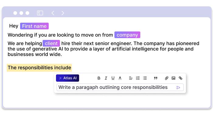 AI Write - Candidate Engagement with Atlas AI Recruitment Platform