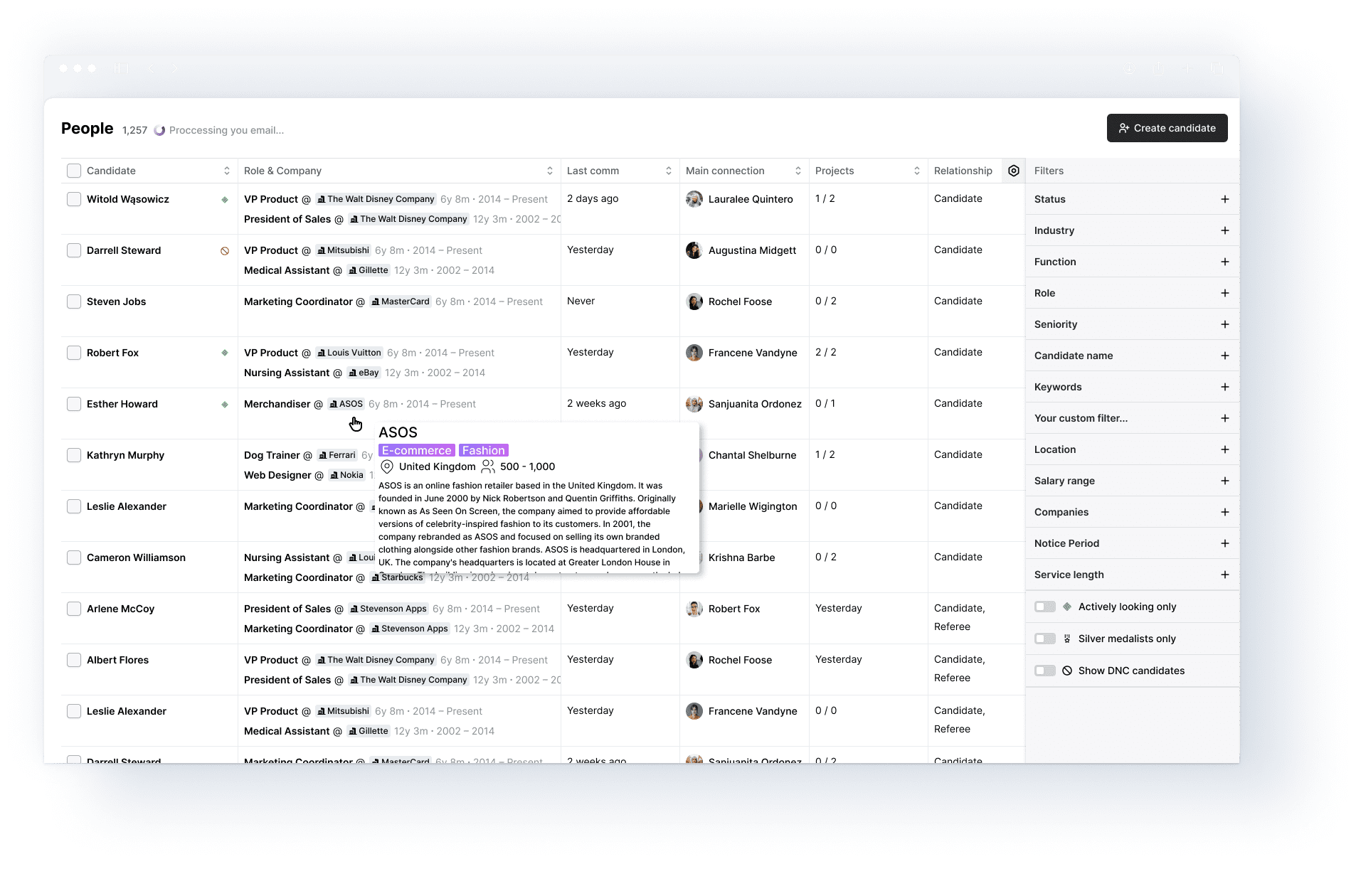 Candidate Search - Atlas