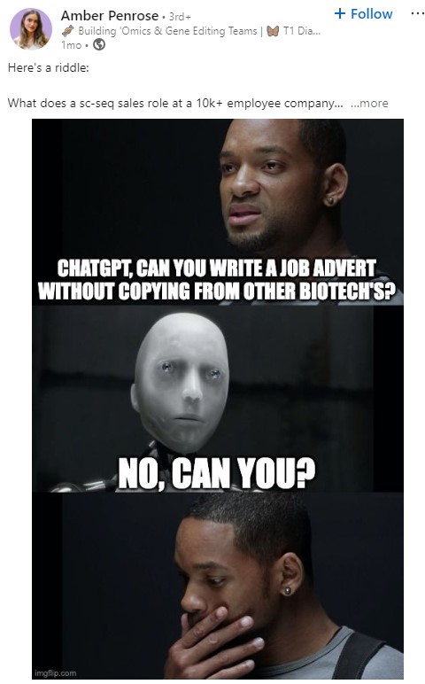 Amber Penrose LinkedIn Post ChatGPT
