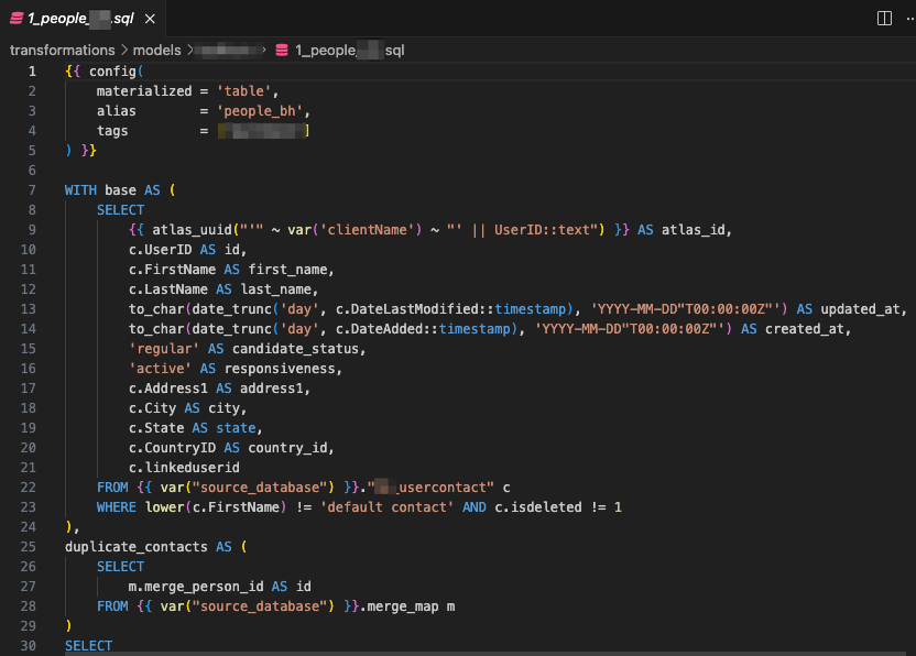 DBT Migrations script