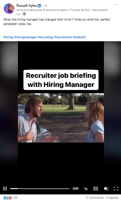 LinkedIn Post Russel Ayles