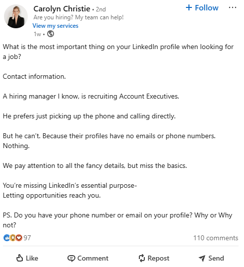 Carolyn Christie February 2025 LinkedIn Post