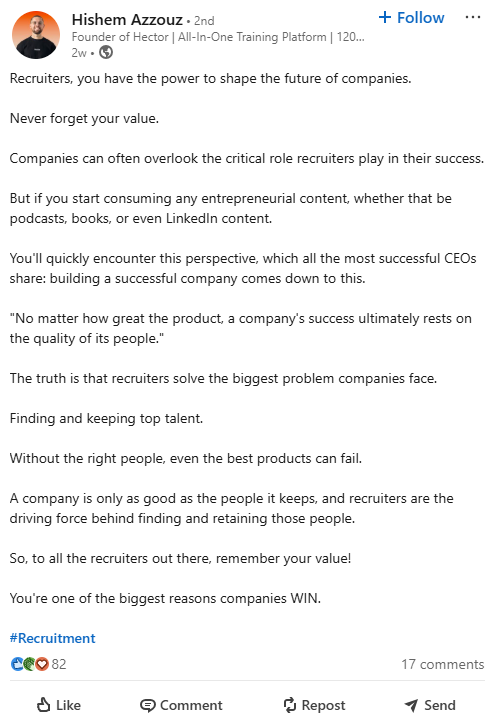 Hishem Azzouz February 2025 LinkedIn Post