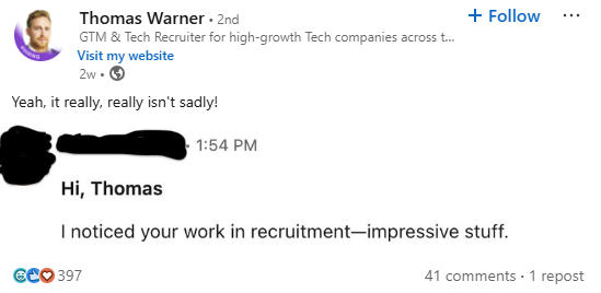Thomas Warner February 2025 LinkedIn Post