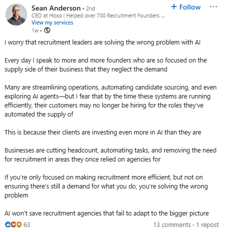 Sean Anderson LinkedIn Post March 2025