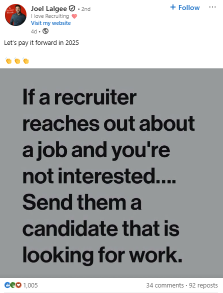 Joel Lalgee LinkedIn Post April 2025