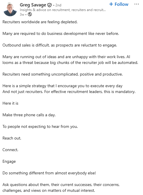 Greg Savage Atlas30 Top Recruitment Influencers October 2025